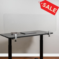 Flash Furniture BR-DDIA-45139-GG Clear Acrylic Desk Partition, 18
